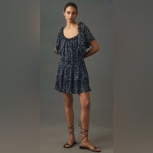 Anthropologie Key-hole Swing Tunic Mini Dress - S